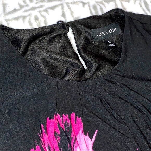 Voir Voir Sleeveless Black and Pink Dress Size 8 - Picture 4 of 4